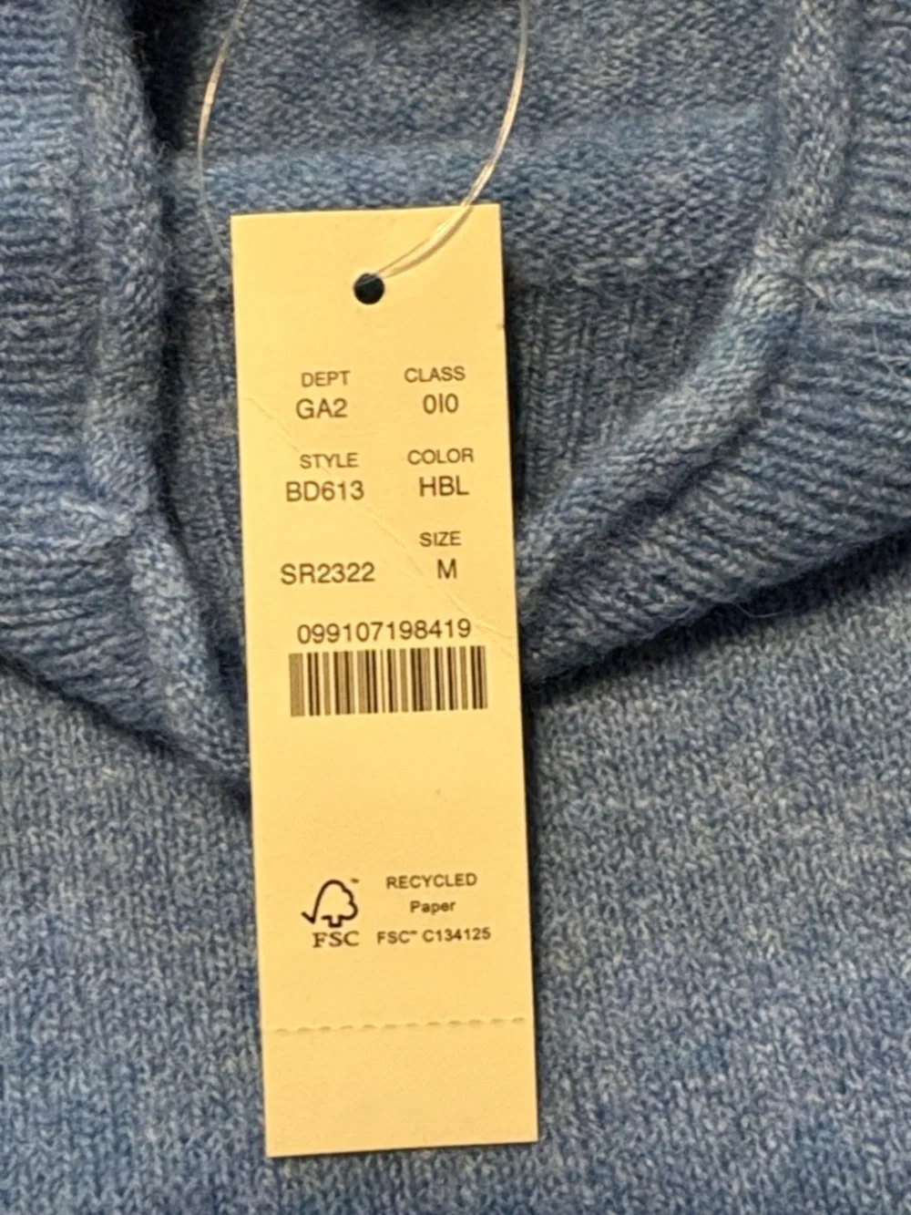 J. Crew Blue Rollneck Sweater Medium NWT